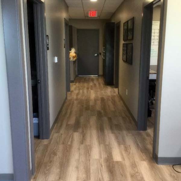 The hallways in a finished project